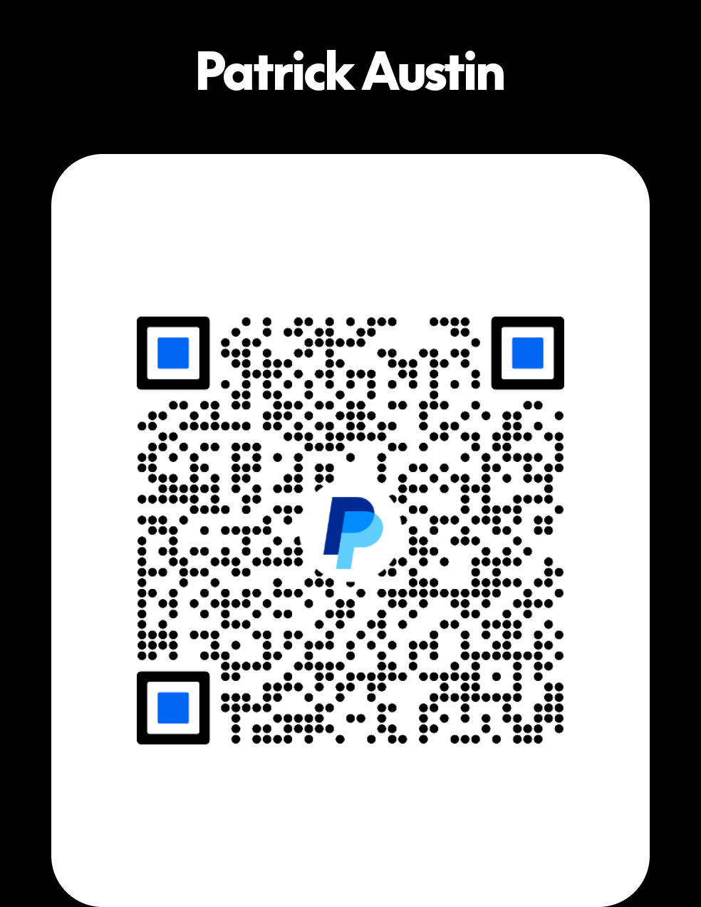 PayPal payment QR code for Patrick Austin